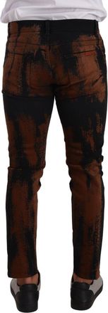 Dolce & Gabbana Mens Black Brown Tie Dye Cotton Skinny Denim Jeans And Elastane Clothing