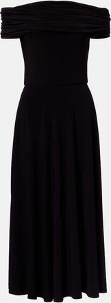 Norma Kamali Draped off-shoulder midi dress