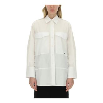Victoria Beckham Shirts, female, White, Size: XS Oversize Pocket Shirt