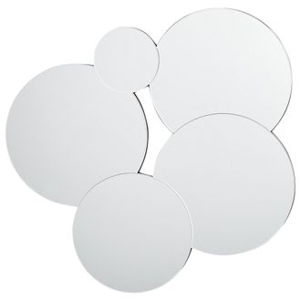 Beliani Espejo De Pared Decorativo C&iacute;rculos Sin Marco 80 X 82 Cm Plateado Clais