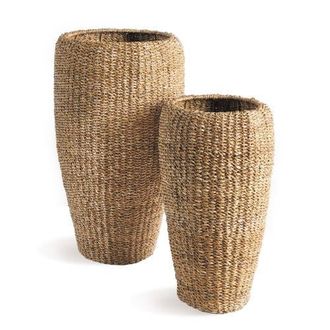 Napa Home & Garden Seagrass Tall Round Decorative Planters, Set of 2 in Brown at Nordstrom