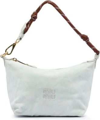 Miu Miu Pre-owned Shoulder Bag - Dames - Vintage Schoudertas - Wit - ONE Size - Katoen - Vintage
