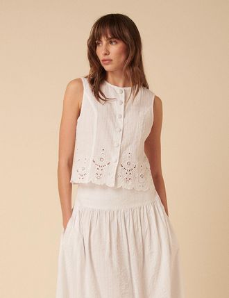 Nobody's Child White Broderie Anglaise Top