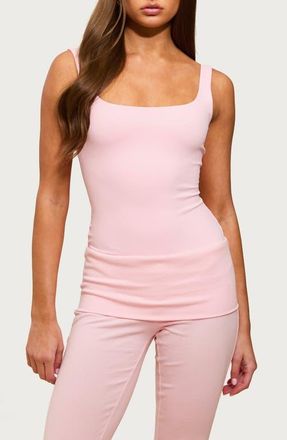 Edikted Liona Square Neck Bodysuit in Pink at Nordstrom, Size X-Small