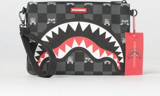 Sprayground Pouch in cotone spalmato saffiano a scacchi con logo