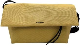 Jil Sander Utility Crossbody Tas met Digitaal Logo - Dames - Schoudertassen - Beige - ONE Size - Leer - Tassen