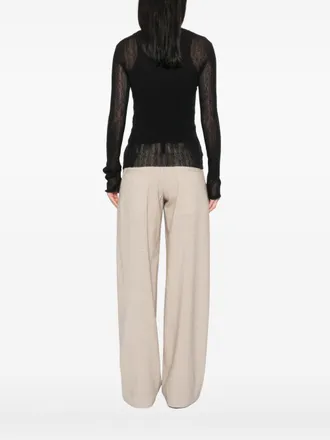 Cortana Mesh-Knit Wool Sweater - Black