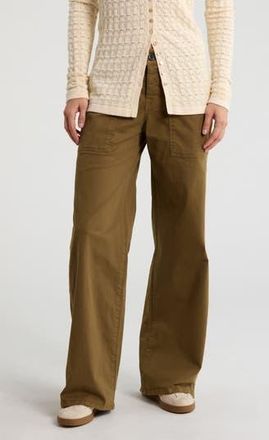 Sanctuary Cruiser Wide Leg Stretch Twill Pants in Dirty Martini Green at Nordstrom Rack, Size 24
