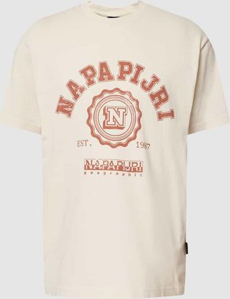 Napapijri T-Shirt mit Motiv-Print Modell QUITO in Offwhite, Gr&ouml;&szlig;e M