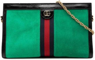 Gucci Pre-owned Clutches, female, Green, Size: ONE SIZE Pre-owned Ophidia Shoulder Bag