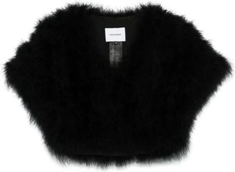 Yves Salomon Giacca con piume - Nero