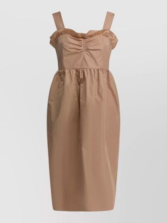 Chlo&eacute; silk blend midi dress ruched neckline