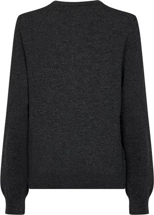 Comme Des Gar&ccedil;ons Womens Cardigan Double Red Heart Emblem Grey Wool Cardigans Sweater