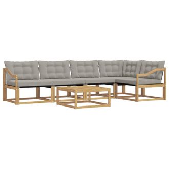 vidaXL Conjunto De Sof&aacute;s De Exterior 6 Pcs Blanco Y Gris Claro Vidaxl