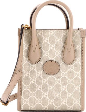 Gucci Interlocking G Patch Tote Gg Coated Mini (Authentic Pre-Loved)