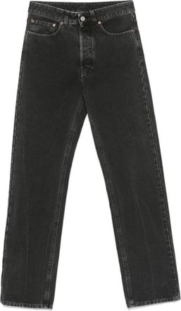 Maison Margiela Zwarte Straight Jeans met Handtekeninglogo - Dames - Regular Fit Jeans - Zwart - W28 - Katoen - Jeans