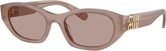 Miu Miu Ovale Zonnebril - unisex - Zonnebrillen - Bruin - 53 MM - Accessoires