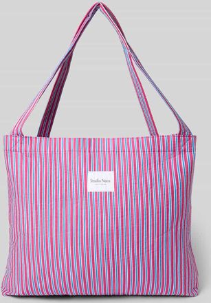 Studio Noos Tote Bag mit Logo-Patch Modell Poplin in Pink, Gr&ouml;&szlig;e 1