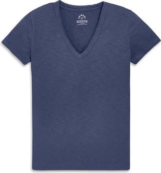 primary Adult Classic Slub V-Neck Tee in Sunwashed Navy at Nordstrom, Size Xx-Large