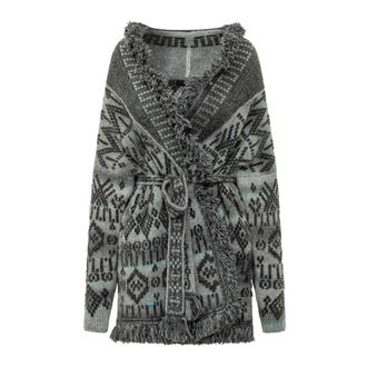 Alanui Truien & Vesten, Dames, Grijs, S, Kasjmier, Omslag Cardigan