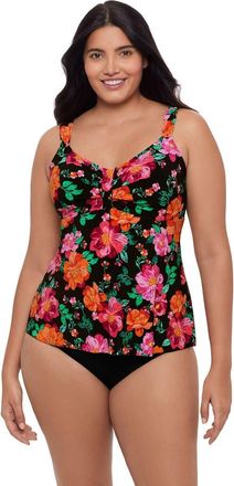 Trimshaper Lily V-Neckline Tankini Swimsuit Top in Hothouse Garden at Nordstrom, Size 12