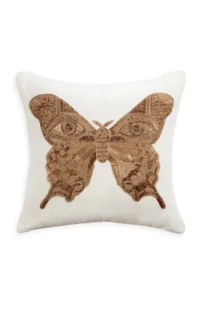 Jonathan Adler Muse Butterfly Pillow in Ivory /Gold at Nordstrom, Size 1Ft 8In X 1Ft 8In