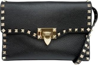 Valentino Pre-owned Cross Body Bags, female, Black, Size: ONE SIZE Pre-owned Leather Crossbody Bag