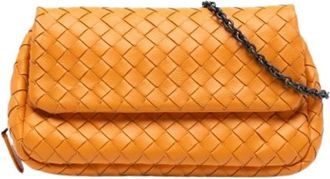 Bottega Veneta Pre-owned Clutches, female, Orange, Size: ONE SIZE Pre-owned Leather Crossbody Bag