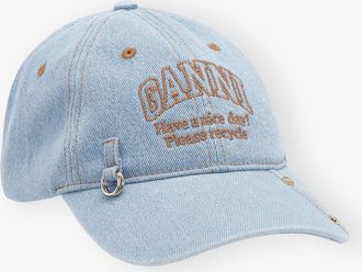Ganni Blue Denim Cap
