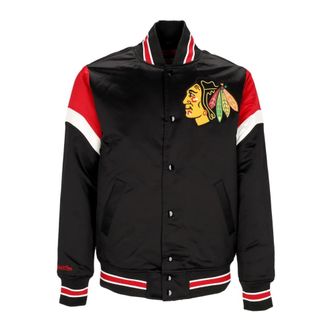Mitchell & Ness Chicago Blackhawks Bomberjack NHL Teamkleuren - Heren - Bomber jackets - Zwart - XL - Polyester - Jassen