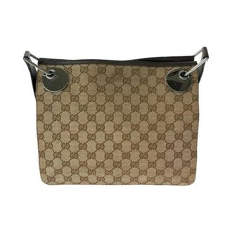 Gucci Pre-owned Cross Body Bags, female, Brown, Size: ONE SIZE Pre-owned Canvas Shoulder Bag