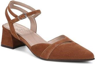 Naturalizer Merritt Slingback Pointed Toe Pump in Dark Cheshtnut Suede at Nordstrom, Size 6.5