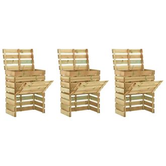 vidaXL Compostadores De L&aacute;minas 3 Uds Madera De Pino 80x50x100 Cm Vidaxl