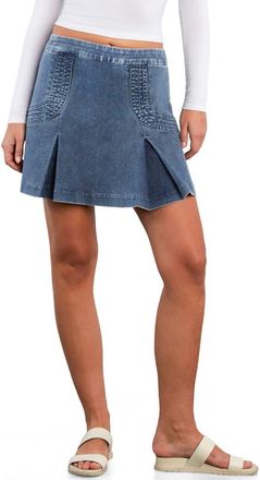 Wash Lab Denim Cascade Pleat Denim Miniskirt in Regal Denim at Nordstrom, Size 29
