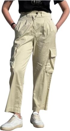 Aeronautica Broeken - Dames - Straight fit broeken - Beige - XS - Katoen - Broeken