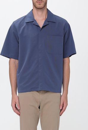 Herno Camicia casual a maniche corte con collo francese e tasche a toppa