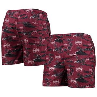 Foco Mens FOCO Maroon Mississippi State Bulldogs Island Palm Swim Trunks at Nordstrom, Size Xx-Large