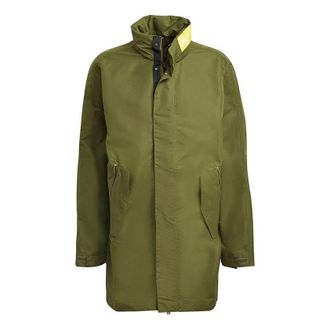 adidas M Parka Athleisure Casual Sports mid-length Stand Collar Jacket Green GM5761