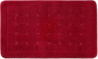 TJ Hughes Orkney - Crosshatch Bath mat in Bordeaux - TJ Hughes
