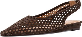 Andr&eacute; Assous Brielle Womens Flat Shoes Pinecone Suede : 8.5 M, Leather