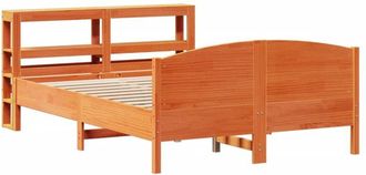 vidaXL Bed Frame without Mattress Wax Brown 150x200 cm King Size Solid Wood Pine Vidaxl