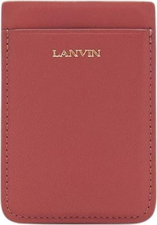 Lanvin Magnetic Leather Cardholder in Litchi at Nordstrom