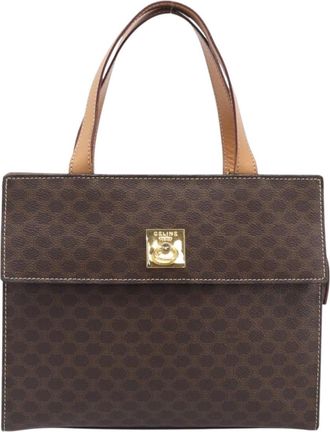 Celine Handbag Canvas Brown Canvas Handbag (Pre-Owned)