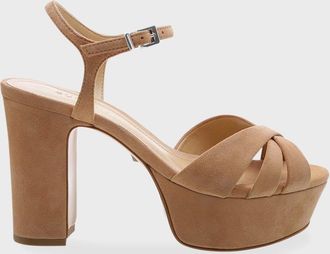 Schutz Keefa Nubuck Ankle-Strap Platform Sandals