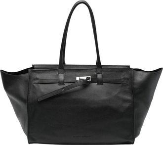 Benedetta Bruzziches Tassen, Dames, Zwart, ONE Size, Leer, Zwarte Tas met Bovenhandvat en Ritssluiting