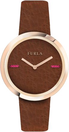 Furla Womens My Piper Brown Dial Calfskin Leather Watch