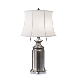 Netlighting Stateroom 2 Light Table Lamp Antique Nickel E27 in Grey
