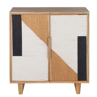 Maisons du monde Mueble de almacenaje de madera de mango y algod&oacute;n
