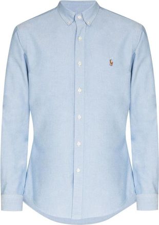 Ralph Lauren Klassiek Passende Oxford Overhemd - Heren - Casual Overhemden - Blauw - L - Katoen - Overhemden