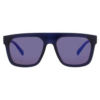 Guess Blue Mirror Square Mens Sunglasses GO00068 84C 55